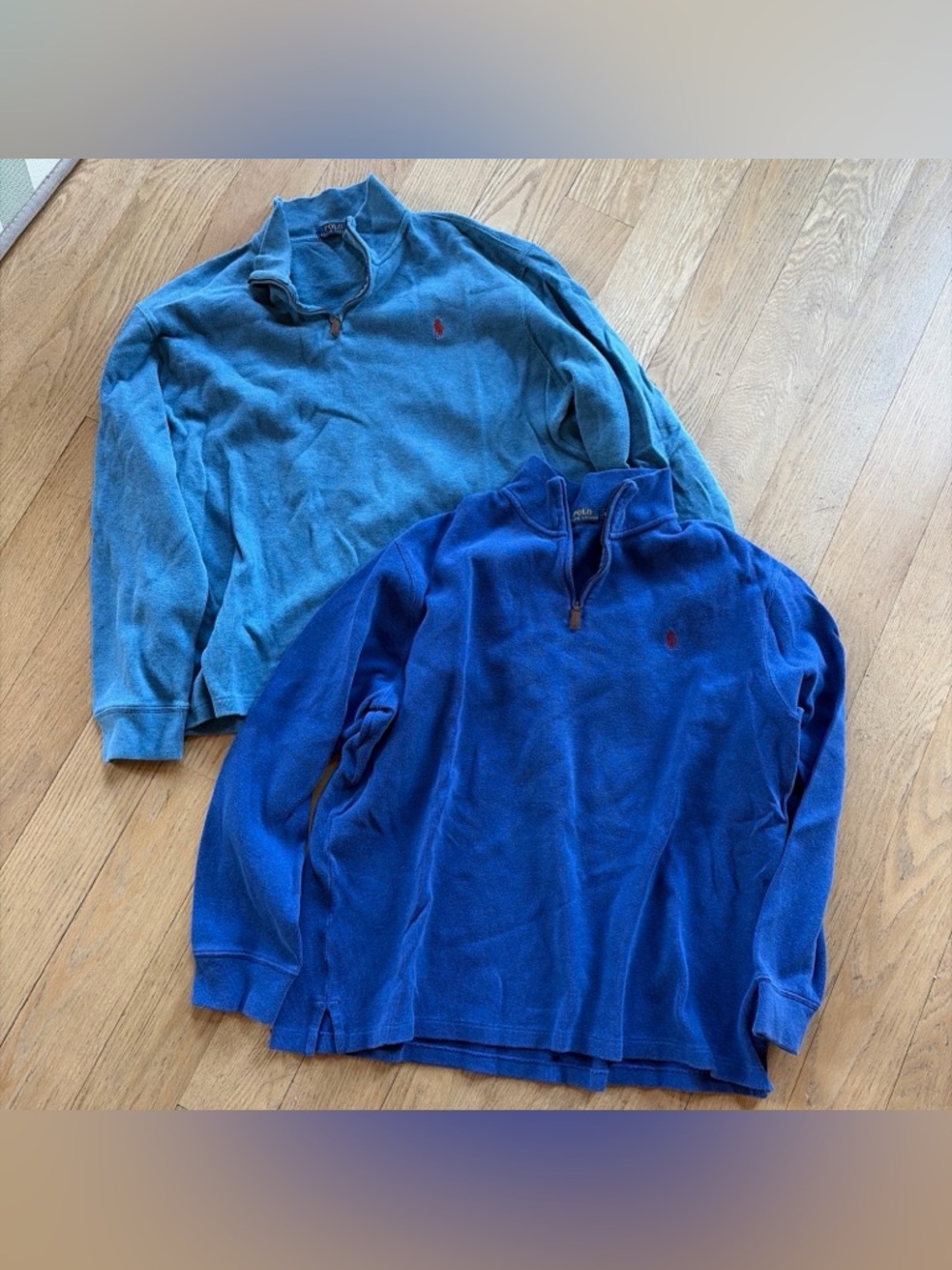 Lot Of 2 Polo Ralph Lauren Sweater Mens XXL Blue Quarter Zip Rib Pullover